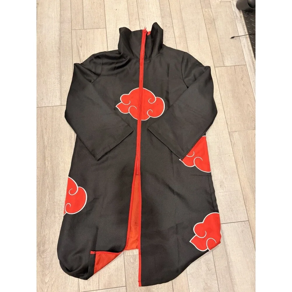 Naruto Anime Costume Cosplay Black Zip Robe Sz Large Itachi Obito Kakashi Sasuke